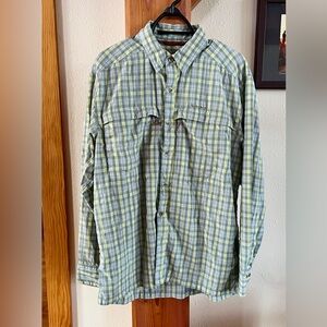 Simms Blue and Yellow Plaid Casual Shirt